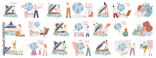 Science. Vector illustration. Education plays vital role in nurturing scientific curiosity and knowledge Scientific discoveries contribute to advancements in various fields The pursuit knowledge