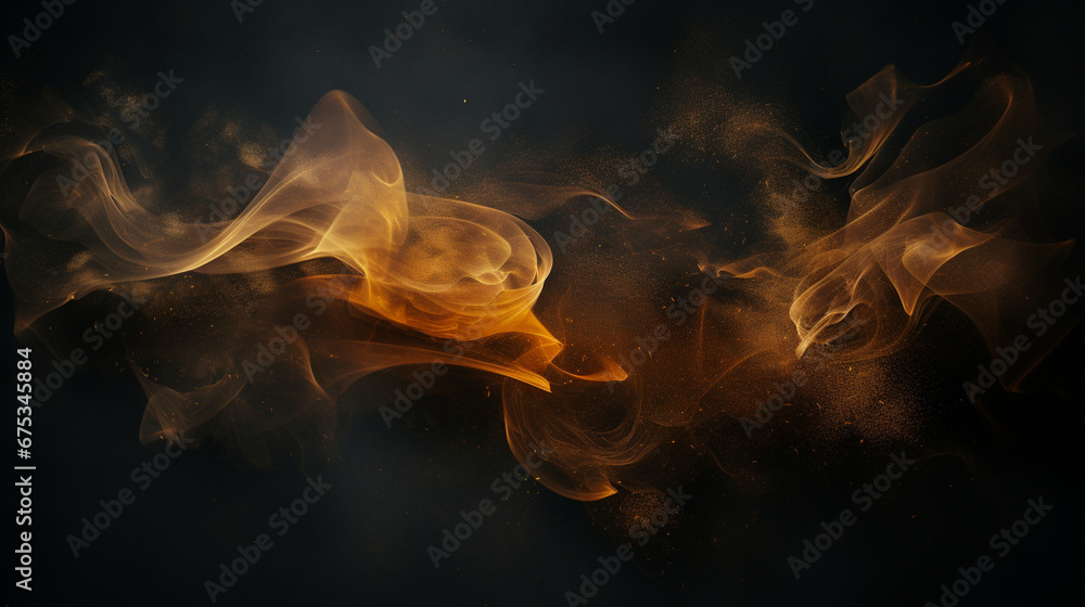 Abstract Golden Smoke Flow