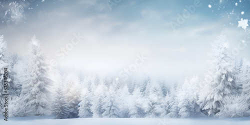 Frozen Elegance: Capturing the Beauty of a Snowy Landscape background ai generated © save future