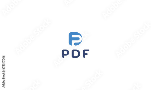 Letter PDF modern compressed logo