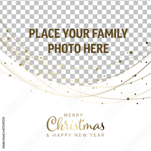 Light Christmas winter family photo card layout template