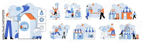 Small business. Vector illustration. Small businesses play vital role in driving economic growth and innovation The success small business hinges on effective marketing strategies and consumer