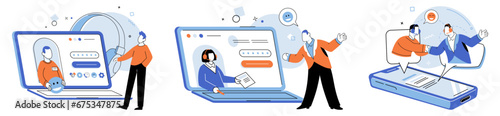 Customer service. Vector illustration. The customer service department is committed to providing excellent service The customer service metaphor highlights importance meeting customer expectations