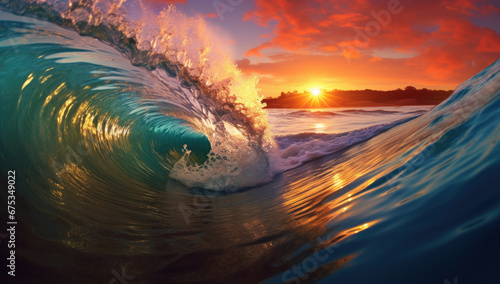 Sunset Sea water ocean wave © Ruslan Gilmanshin