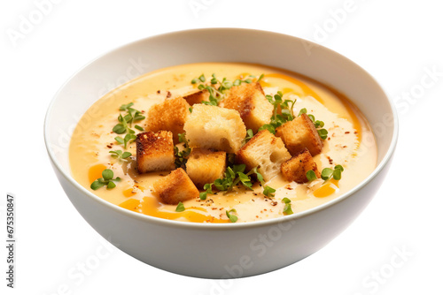 Soup Served in a Bowl Isolated on a Transparent Background