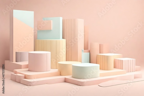 background with pink and white boxes