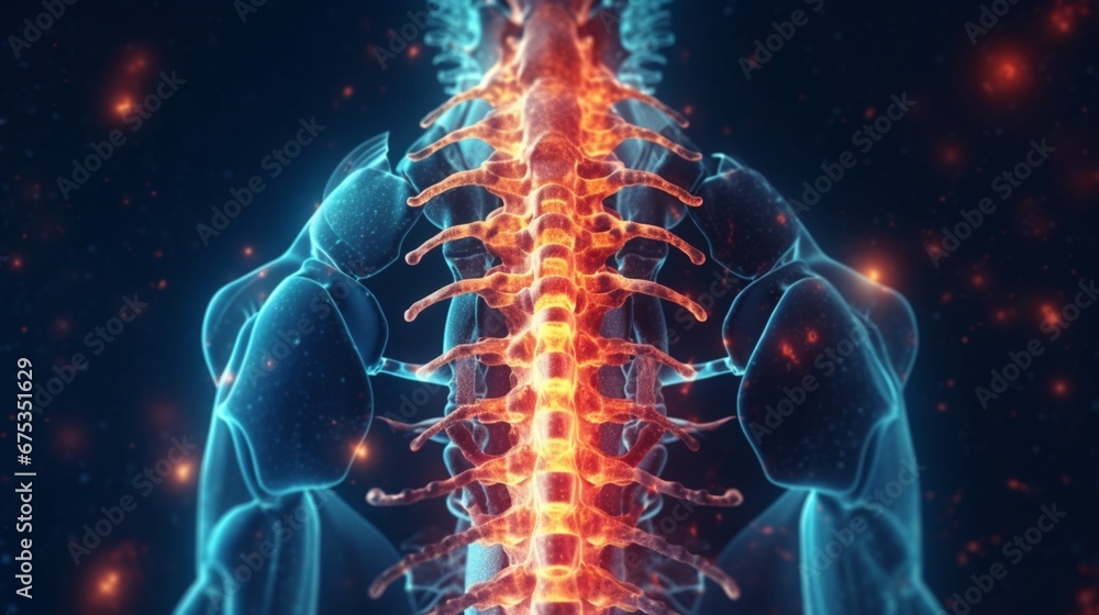 Spine injury pain in sacral and cervical region conce.Generative AI