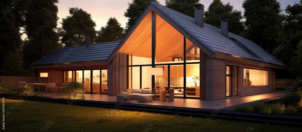 Obraz premium The blueprints for our new home were carefully drafted taking into account our family s needs and incorporating the latest construction concepts for a modern and comfortable living space The