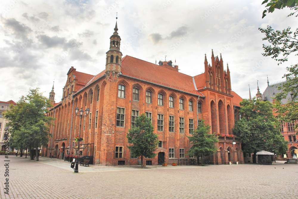 Obraz premium Toruń's Gothic town hall at daylight