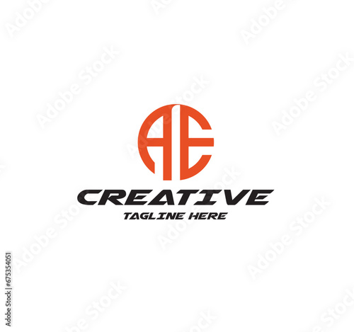 AE, EA, A, and E abstract vector logo monogram template