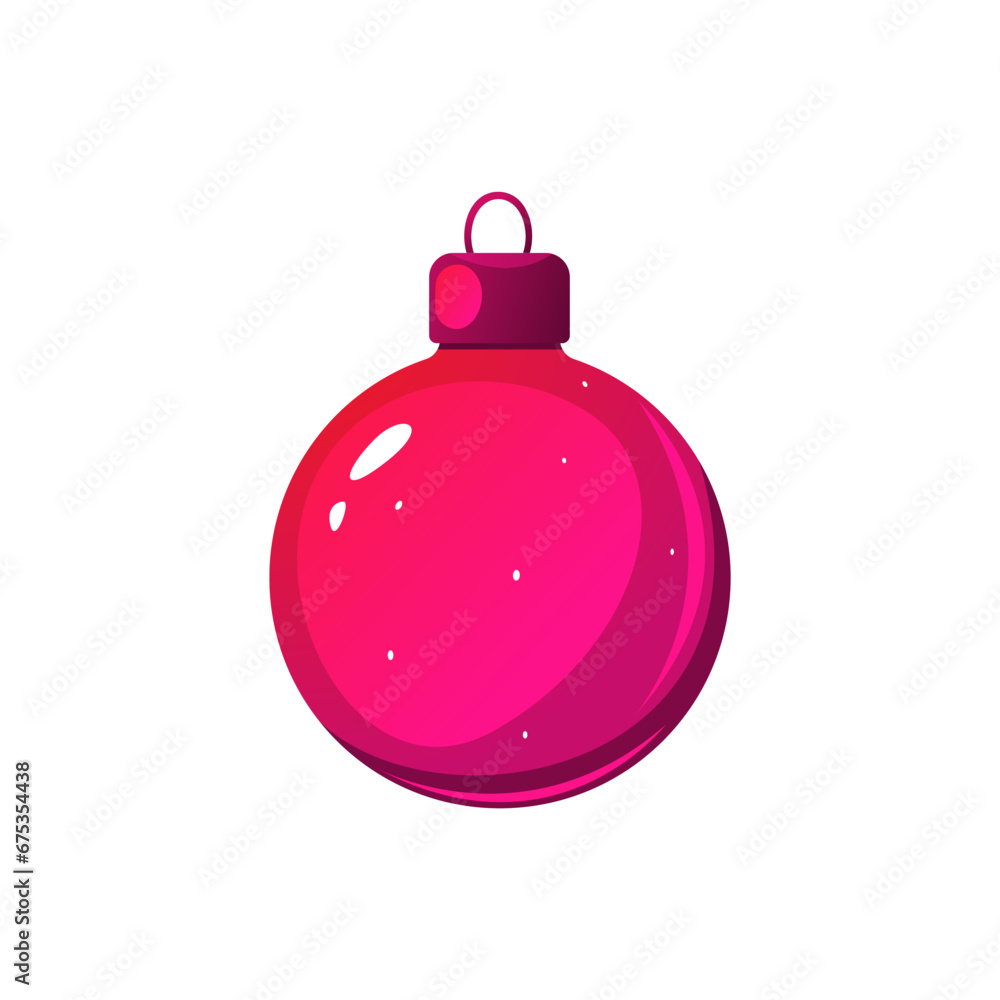 Christmas ball.Red Christmas ball toy.Traditional holiday decoration.Vector illustration. Christmas ball.Red Christmas ball toy.Traditional holiday decoration.Vector illustration.