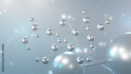 fructose molecular structure, 3d model molecule, beta-d-fructofuranose, structural chemical formula view from a microscope