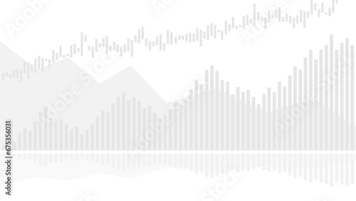 Abstract financial chart on gray tones and white background. Investment evolution and stock market concept.