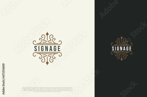 Old vintage label ornament logo antique label decorations. Vector design element