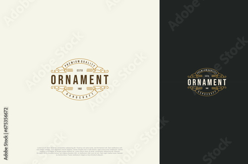 Old vintage label ornament logo antique label decorations. Vector design element