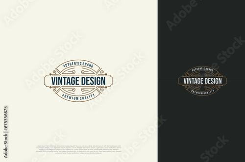 Old vintage label ornament logo antique label decorations. Vector design element