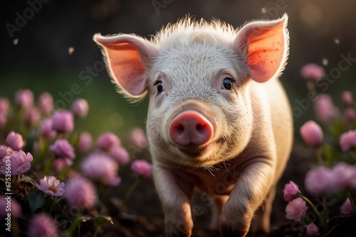 A Snapshot of Joy: The Radiant Charm of a Little Pet Pig