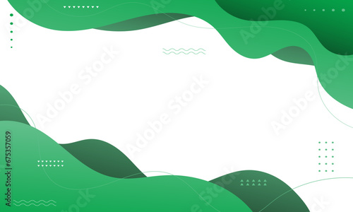 Wavy abstract fluid blank background. Wavy green fluid modern abstract banner