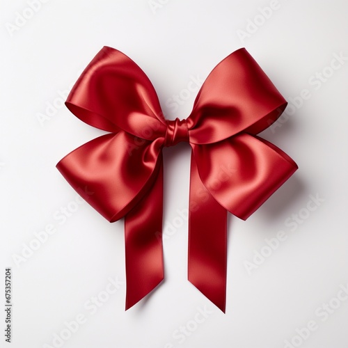 red bow isolated on white.