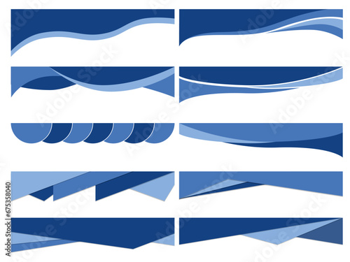 Divider Header for App, Banners or Posters. Set of Template Dividers Shapes for Website. Curve Lines, Drops, Wave Collection of Design Element for Top, Bottom Page Web Site.