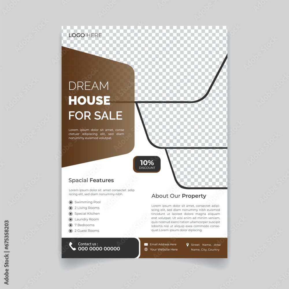 Vector creative and modern real estate flyer template
