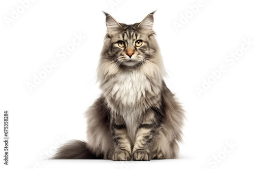 norwegian forest cat on isolated background photo