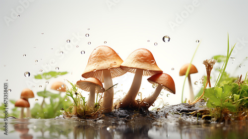 fresh mushroom on white bckground  photo