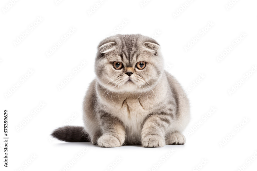scottish fold cat on isolated background