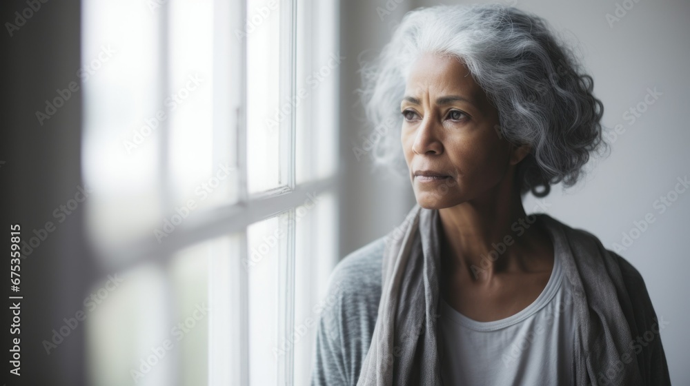 © Mustafa - Sick and old woman looks out the window