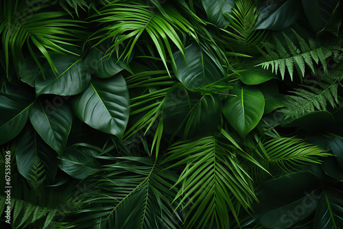 Verdant Serenity  A Lush Green Foliage Background fern leaves leaf