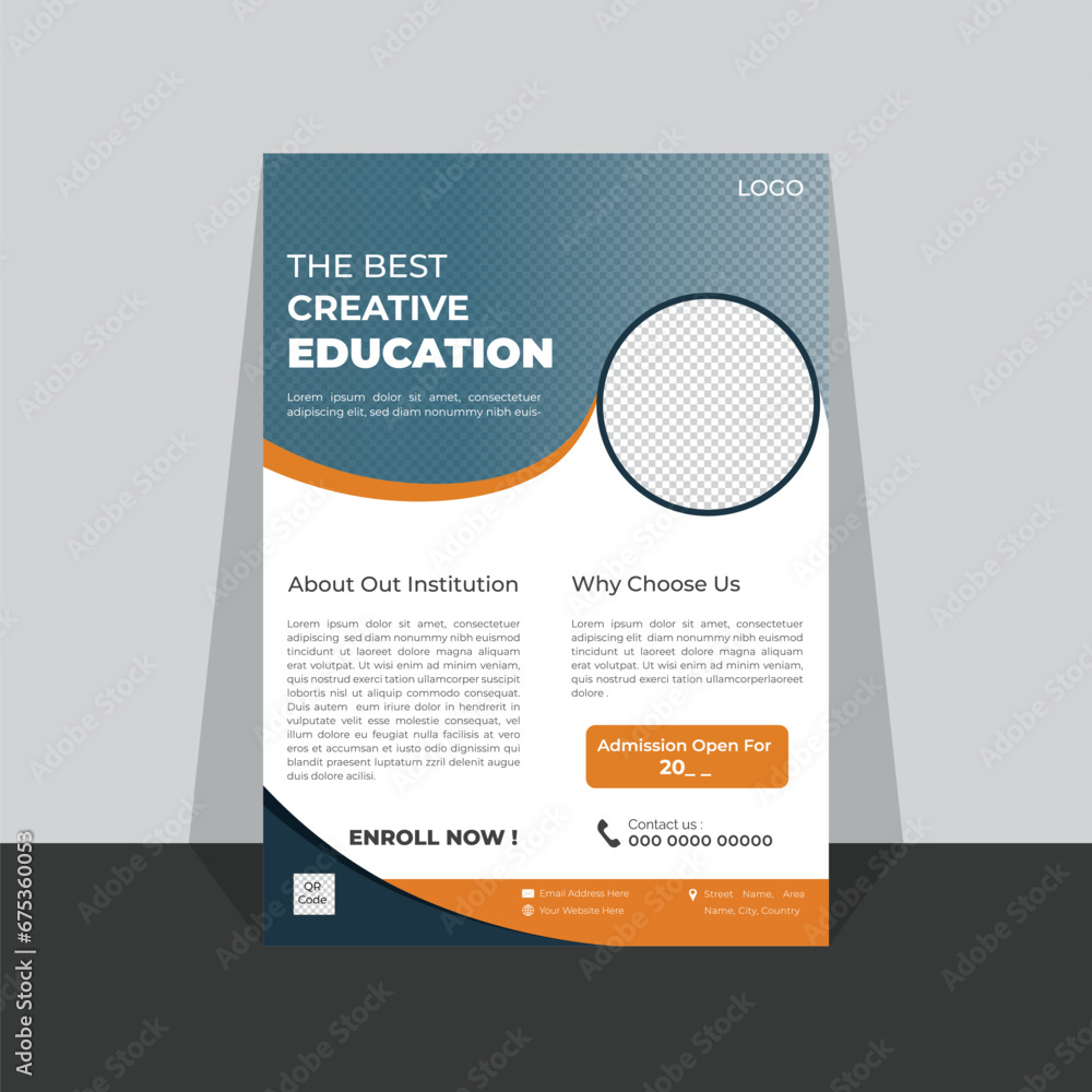 Vector Education Flyer design template Stock Vector | Adobe Stock
