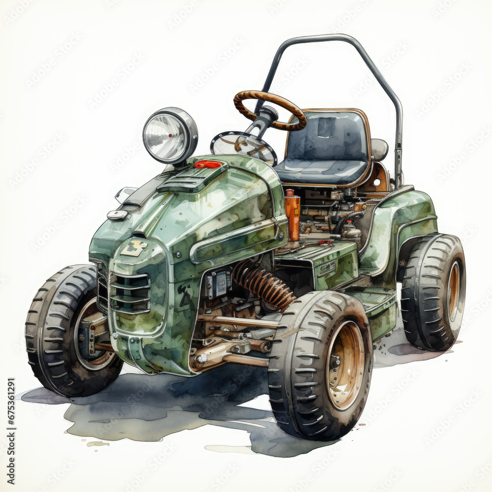 watercolor Go-Kart clipart, Generative Ai watercolor Go-Kart clipart, Generative Ai