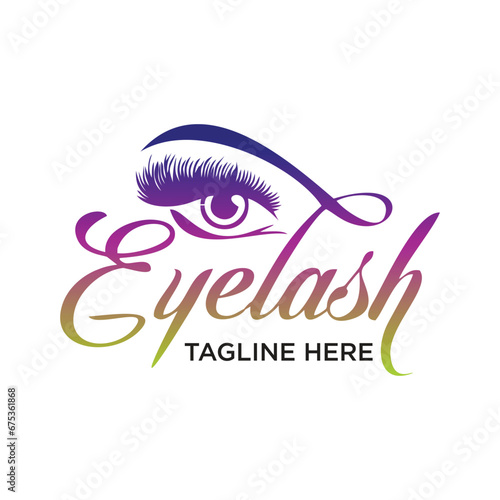 Eyelash logo design simple concept Premium Vector