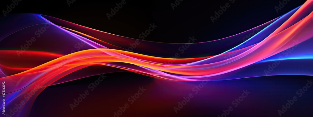 Fototapeta premium 3d Abstract neon wallpaper Glowing lines over