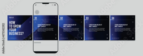 Set of Linkedin Carousel Post, editable social media Instagram carousel post, modern and creative business carousel post template, eps 10.