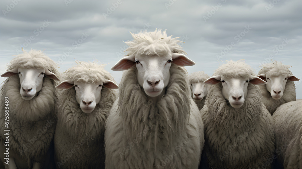 Fototapeta premium White sheeps. 