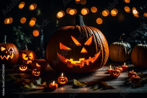halloween background with pumpkin © Alisha
