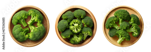 broccoli in wooding pan 