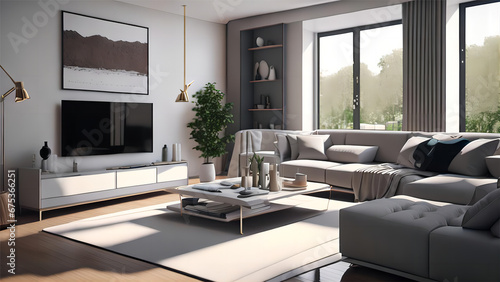 Modern minimalist style living room