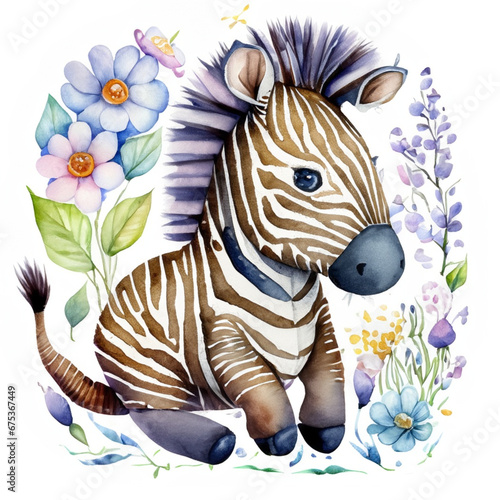 Mała namalowana zebra ilustracja