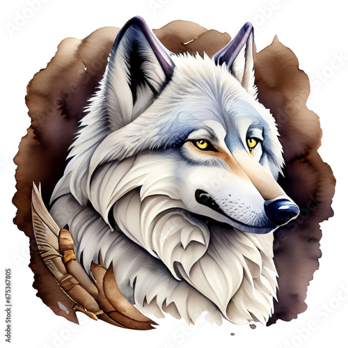 Namalowany portret wilka ilustracja