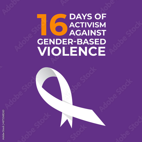 Concept of 16 Days of Activism against gender-based violence. Vector illustration design.
