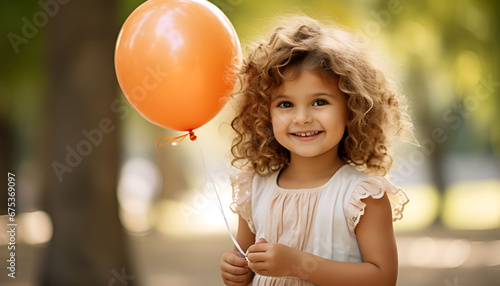 A Portrait Of Happy little girl holding a balloon,Premium Quality Image, HD Wallpaper