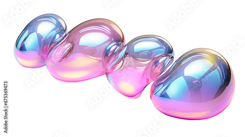 Colorful liquid bubbles, 3d render glossy shapes. Generative AI © SRITE KHATUN