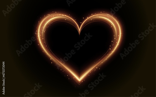 Heart white with flashes isolated on transparent background. Light heart for holiday cards, banners, invitations. Heart-shaped gold wire glow. PNG vector	