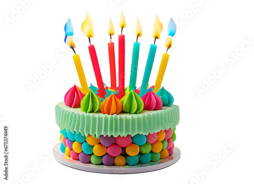 cake with colorful candle