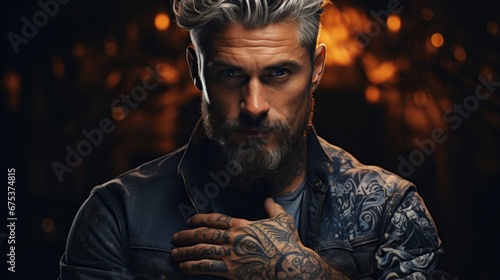 Urban man with meaningful tattoos and edgy style photo