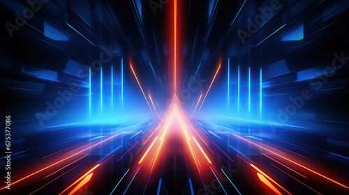 Abstract futuristic background with glowing light effect. illustration.