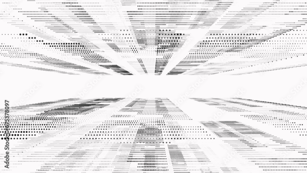 Obraz premium Abstract futuristic technology black and white color animated backgrounds. abstract technology background. futuristic cyberspace. data, hi-tech concept. virtual space.