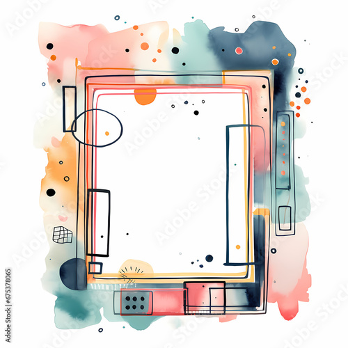 an abstract watercolor doddle frame photo